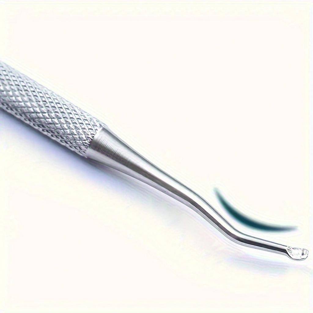 Нержавіюча сталь для підняття врослого нігтя на нозі - Вигнута ложка для нігтів для глибокого очищення, Нековзна ручка, Простий у використанні інструмент для педикюру для гіпоалергенного догляду за стопами