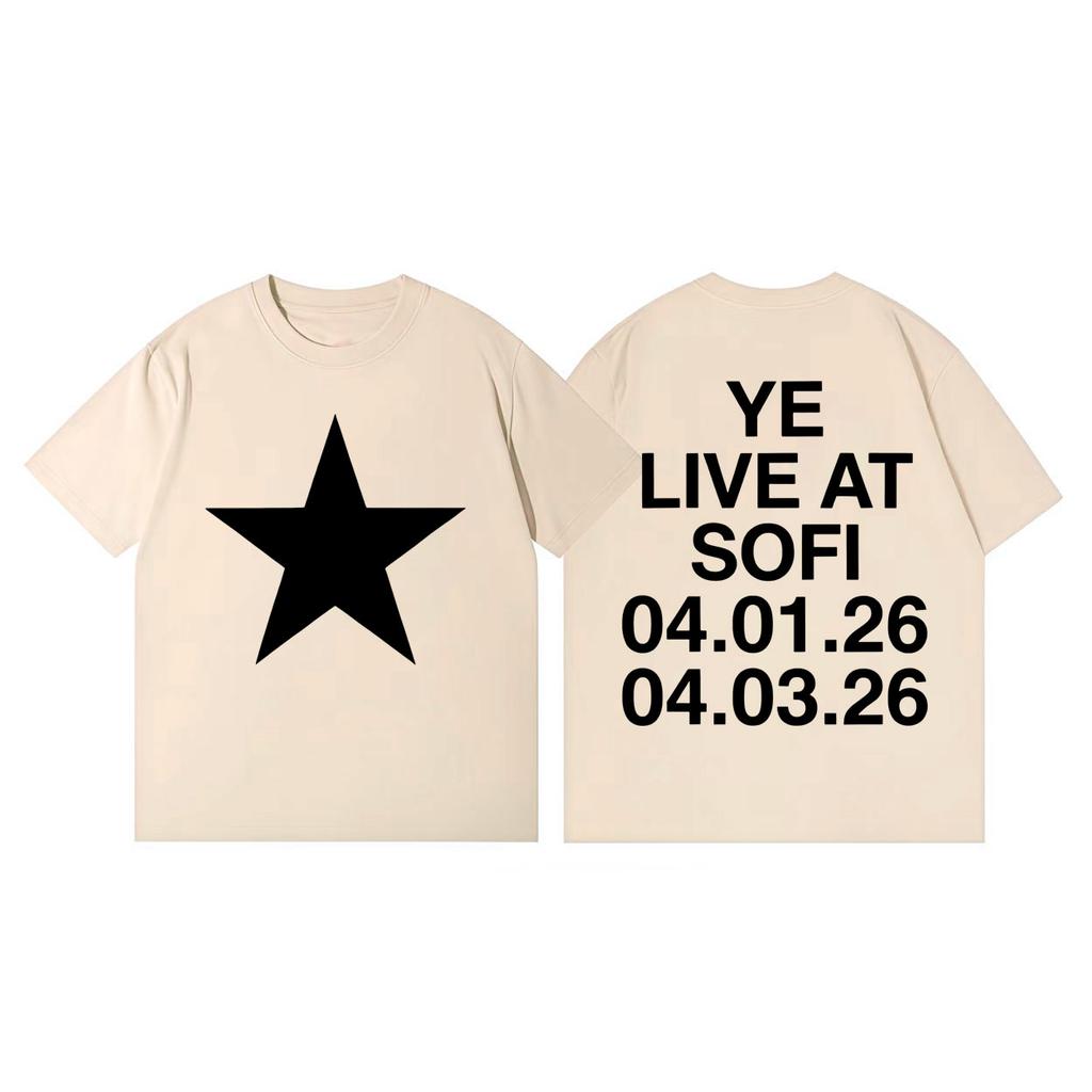 Rapper Kanye West Tour 2026 Merch T-shirt Unisex Moda Donna Hip Hop Manica Corta T-shirt Cotone Alta Qualità T-shirt Oversize