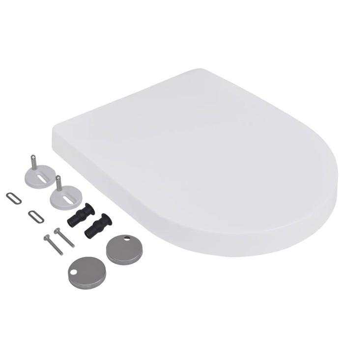 VidaXL Abattant WC avec frein de chute 2 pcs Plastique Blanc 275930
