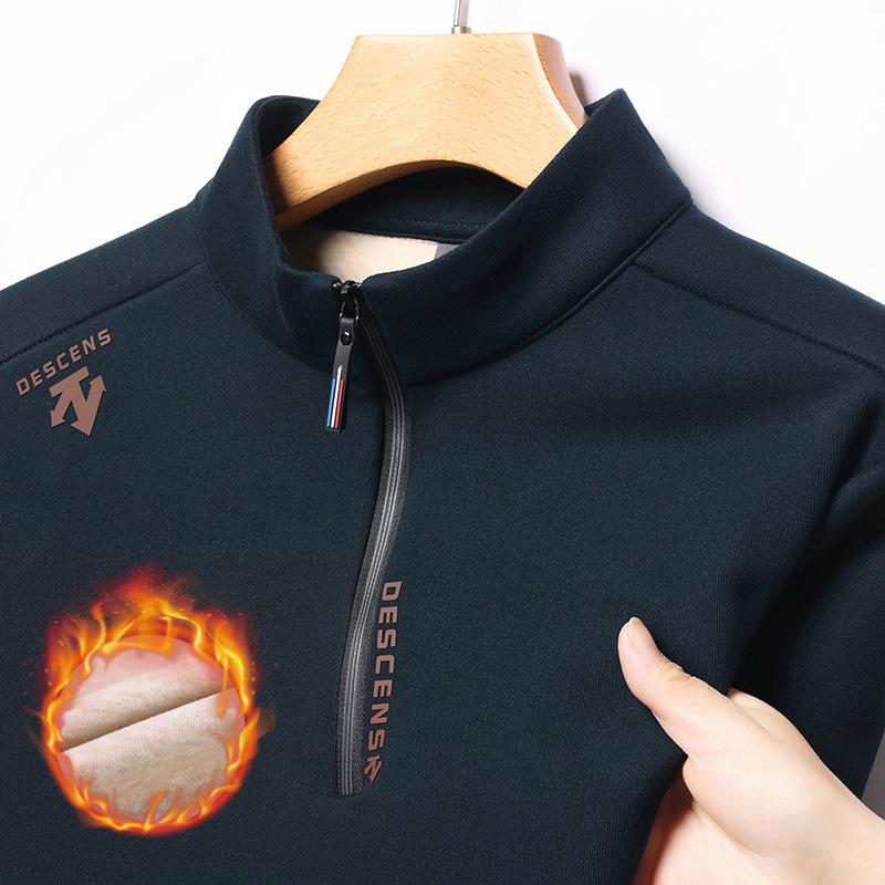 

2025 Autumn/Winter Men s Trendy Fleece-Lined Stand Collar Hoodie XL (130-145 Jin)