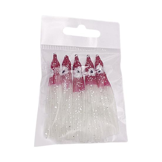 5 Stück Tintenfisch Weichköder Simulation mit Leuchteffekt Angeln Meeresfischen Weicher Tintenfisch