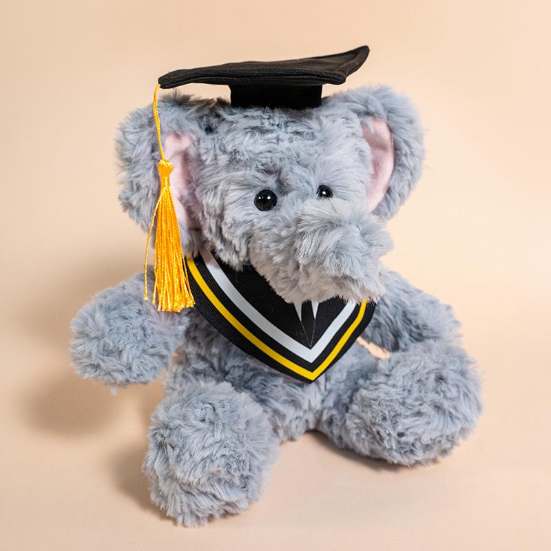 

25cm Cute New Graduation Capybara Plush Doll Doctor Cap Bear Elephant West Highland Animal Stuffed Home Decor Gift For Kids about 25cm