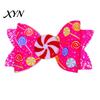 Cute Holiday Hair Barrettes Christmas Candies Bow Clip for Women Girls, Sweet Glitter Hairpins, Artificial Leather Clips Clip, Pink Accessories Party