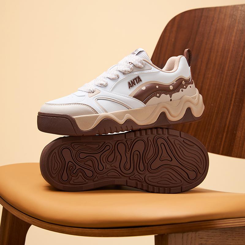 Anta Comfortable Versatile Non-Slip Durable Low-Top Kids Skate Shoes Kids Sneakers White Gray A22448001-3