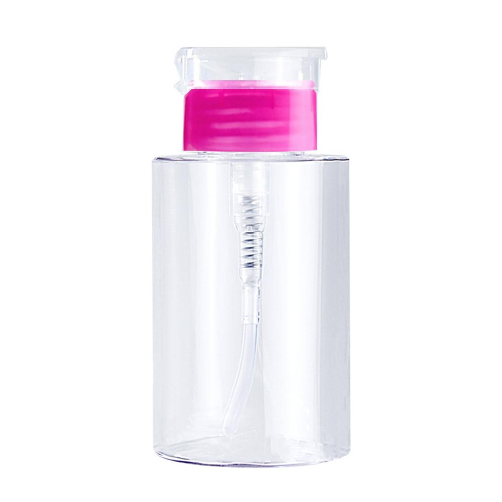 Portable Empty Pump Dispenser Nail Polish Remover Refillable Container Fluid PP Press Bottle Accessory Storage Box Case