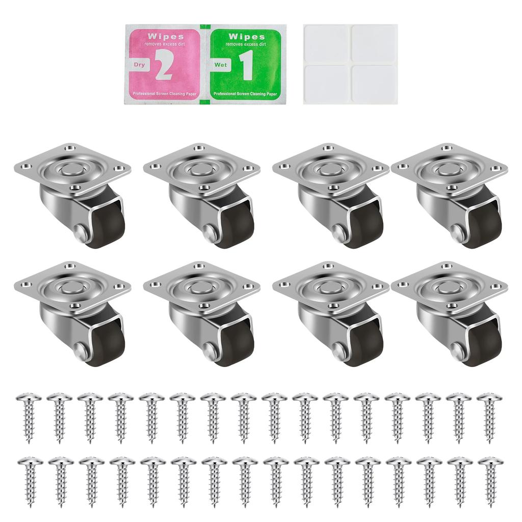 8/16PCS Mini Caster Wheel Heavy Duty Furniture Swivel Caster Wheel Self-Adhesive Furniture Rolling Wheel for Table Chair Sofa