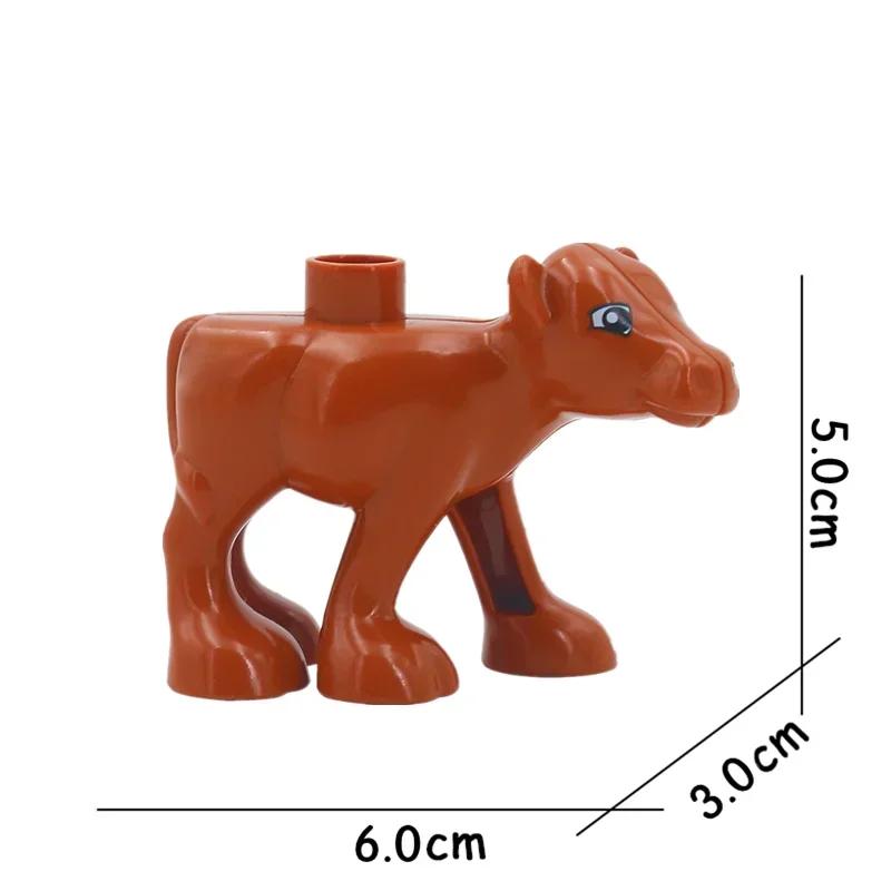 Big Size Building Blocks Animal Accessories Figures Farm Poultry Livestock Cat Rabbit Compatible Bricks Toys Children Kids Gifts