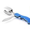 Ensemble de vaisselle d'extérieur 4 en 1, fournitures de cuisine de Camping, cuillère en acier inoxydable, Kits de poche pliables, pique-nique à domicile, randonnée, outils de voyage