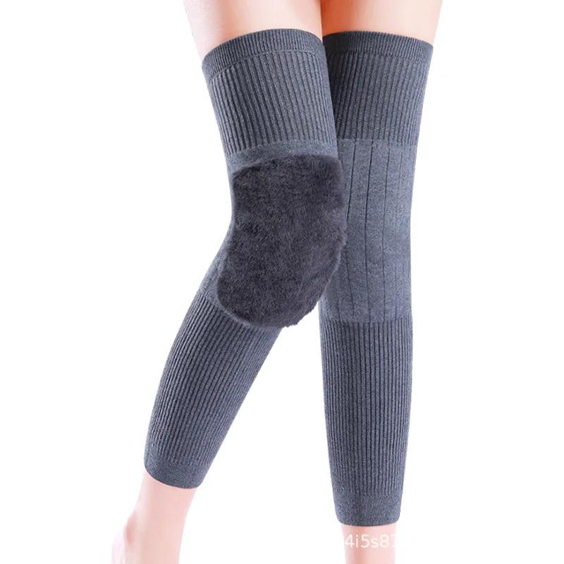 1 Pair Rabbit Fur Knee Pads for Women Winter Warm Men Old People Cold Leg Arthritis Kneepad Knee Support Run Knee Protector