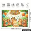 2D Capybara Happy Birthday Backdrop Outdoor Party Photography Background