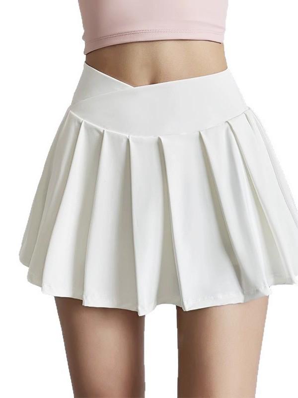 Women's High-Waisted Pleated Yoga Skirt for Running, Tennis & Fitness