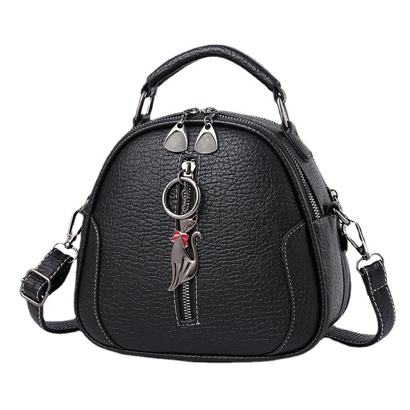 2024 Fashion Women's Small Round Crossbody Bag with Cute Pendant