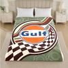 Gulf Print Flannel Blanket Cozy Lightweight Plush Throw Blanket For Bed Sofa Household Use