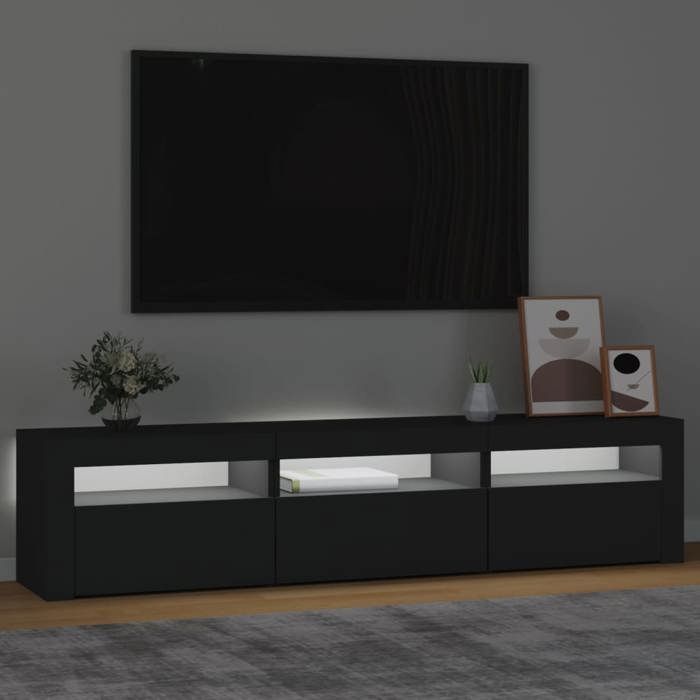 VidaXL TV Stand with LED Lights Entertainment Center Storage Media Console Living Room Furniture Home 3152755