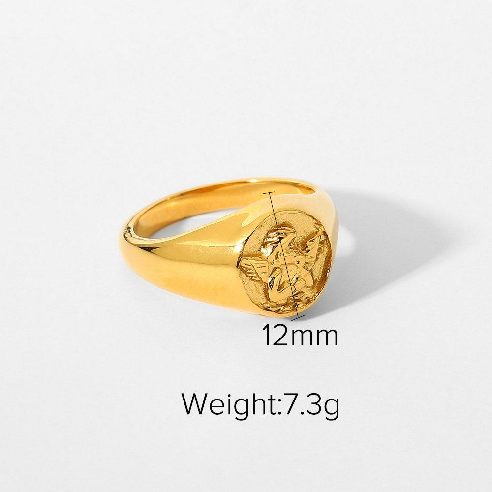 Titanium Steel Ring Mid-Ancient Light Luxury Ring Stainless Steel Ornament Women's High-Grade Jewelry Non-Fading Ring