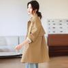 Spring and Autumn New Korean Version Loose Single-breasted Medium and Long Trench Coat Fashion Polo Collar Slim Jacket Top Women