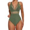 Women's Mesh Backless Sexy Bikini One-Piece Swimsuit