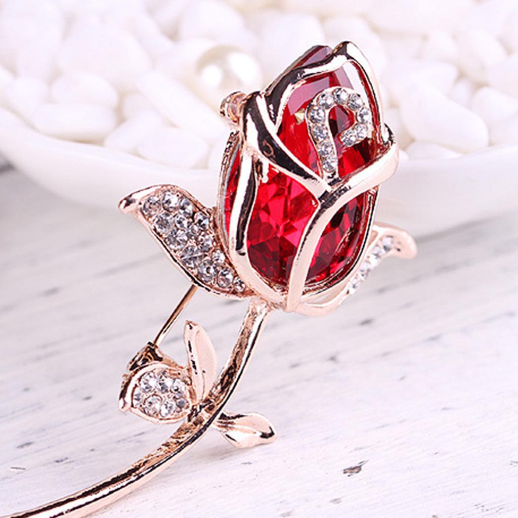 Fashion, Personality, Versatile Crystal Rhinestone, Rose Brooch, Chest Flower, Women's Accessories