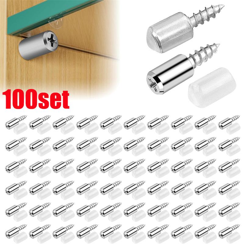Self Tapping Screw Cabinet Shelf Bracket Laminate Support with Rubber Sleeve Non-Slip Layer Glass Plate Holder Fixed Screw