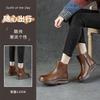 2025 new autumn and winter leather Martin boots women's retro velvet casual short boots thick-soled single British versatile women's boots