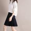 Women Loose Button Solid Color Half High Collar Sweater Korean Temperament Knitted Sweater Women's Tops Bottoming Sweater Sweater Autumn and Winter