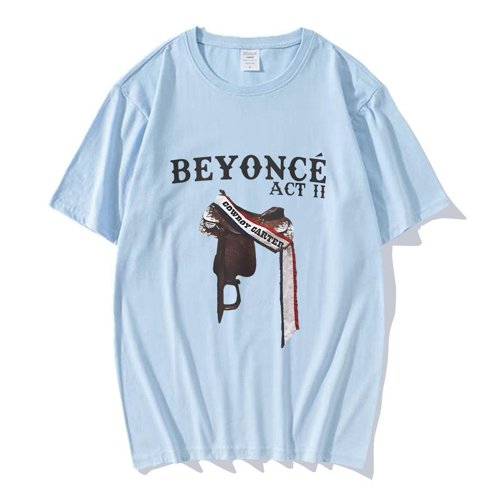 Cowboy Carter Beyoncée T-shirt Act II 2024 Vintage Printing Tee-shirt Short Sleeve Summer Spring Tshirts Cotton High Quality Tee