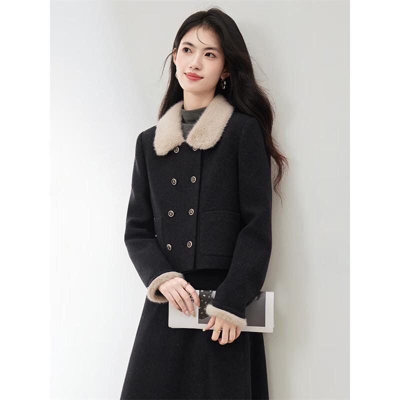 Elegant Women's Feather Down Collar Jacket