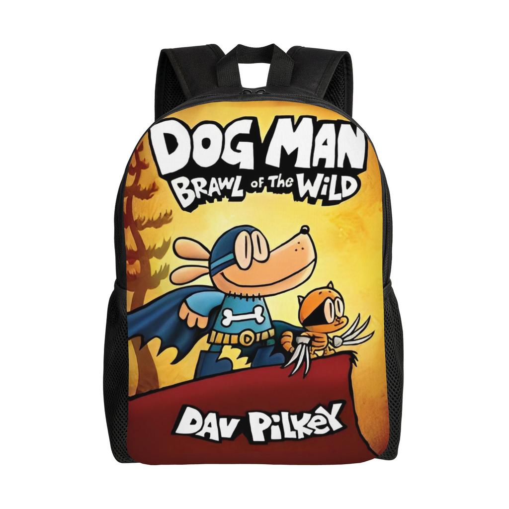 Dog Man Cartoon Teenage Backpack Outdoor Student Business  Daypack for Men Women College Canvas Bags