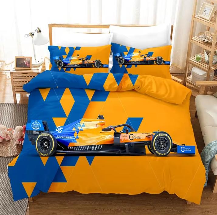 Red Racing Car 3D Kids Boy Bedding Set F1 Game Racer Printing Duvet Cover 2/3pcs Bedclothes with Pillowcase Twin Full Bedspread