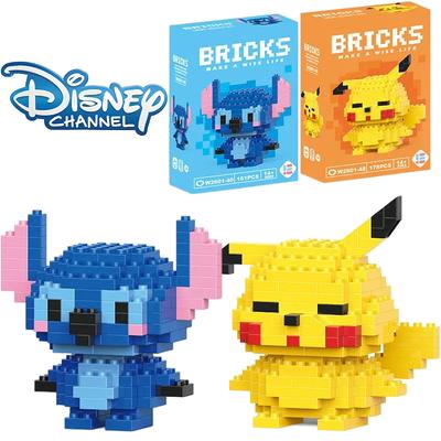 LiLo Stitch Toys Building Blocks Pikechu Lega Anime Cartoon Character Model Building Blocks Toy for Children Gift