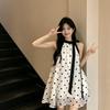 Small Polka Dot Foreign Style Dress Spring New Loose Neck A Word Skirt Short Skirt Women's Clothing Chic Tide