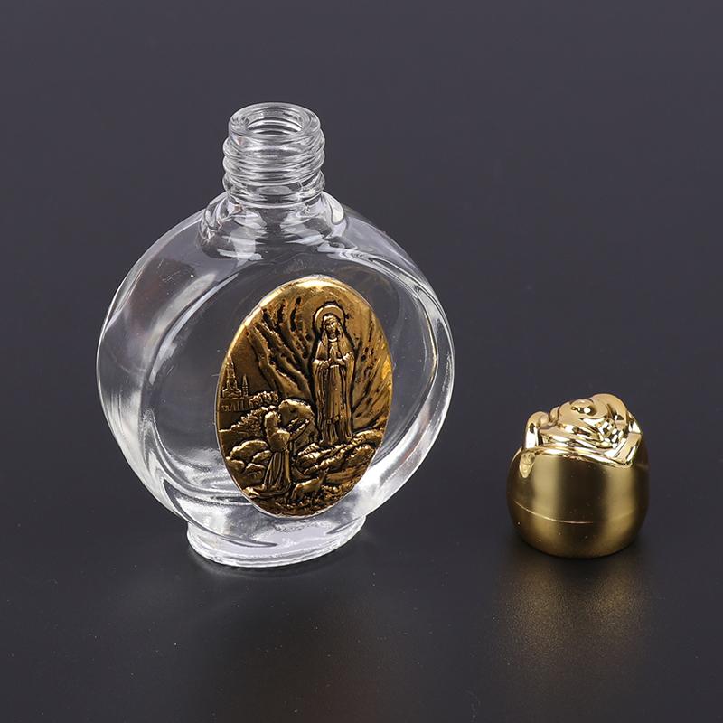 Glas Weihwasser Jesus Flasche Religiöse Kreuz Flasche Christliche Jungfrau Skulptur Flasche Nachfüllbare Weihwasser Flasche Zubehör