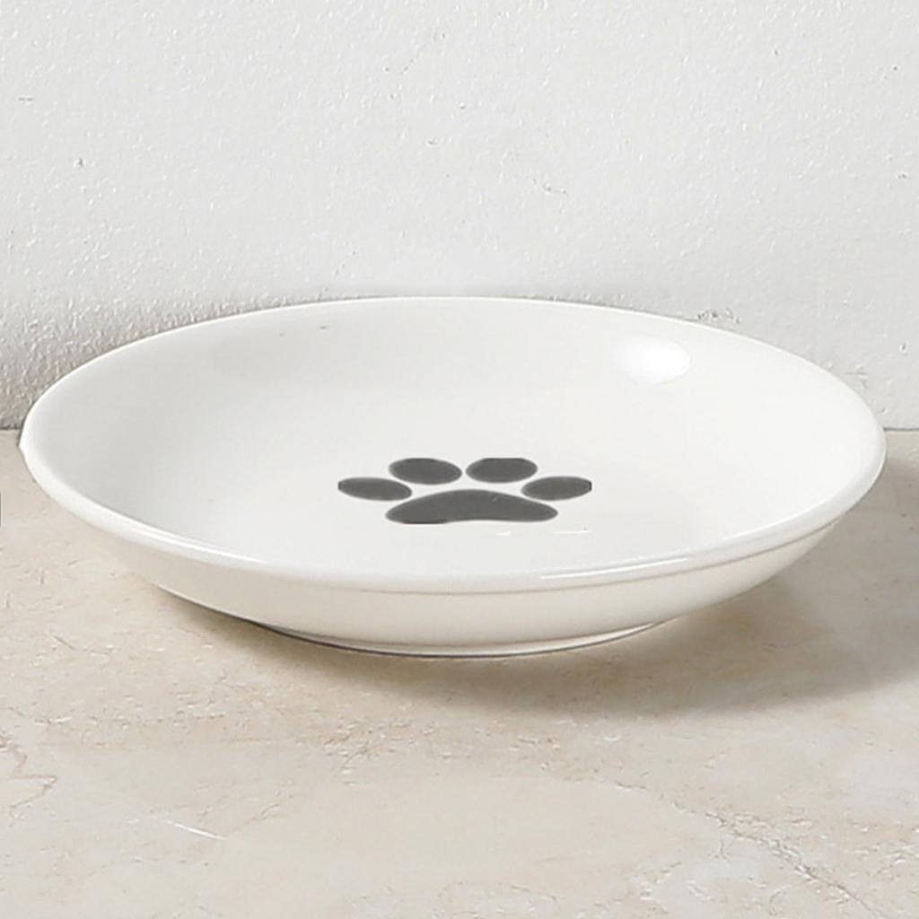Pet Food Plate and Rack Set Whisker-Friendly Anti-Vomit Cat Plate Set for Cats and Small Dogs