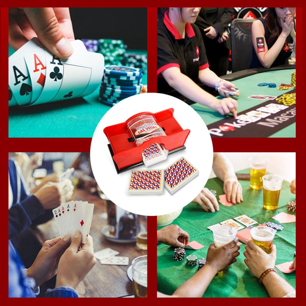 2 Deck Manual Pokercard Shuffler Large Capcity Shuffling Machine Portable Efficient Card Shuffling For Home Party Games Nights
