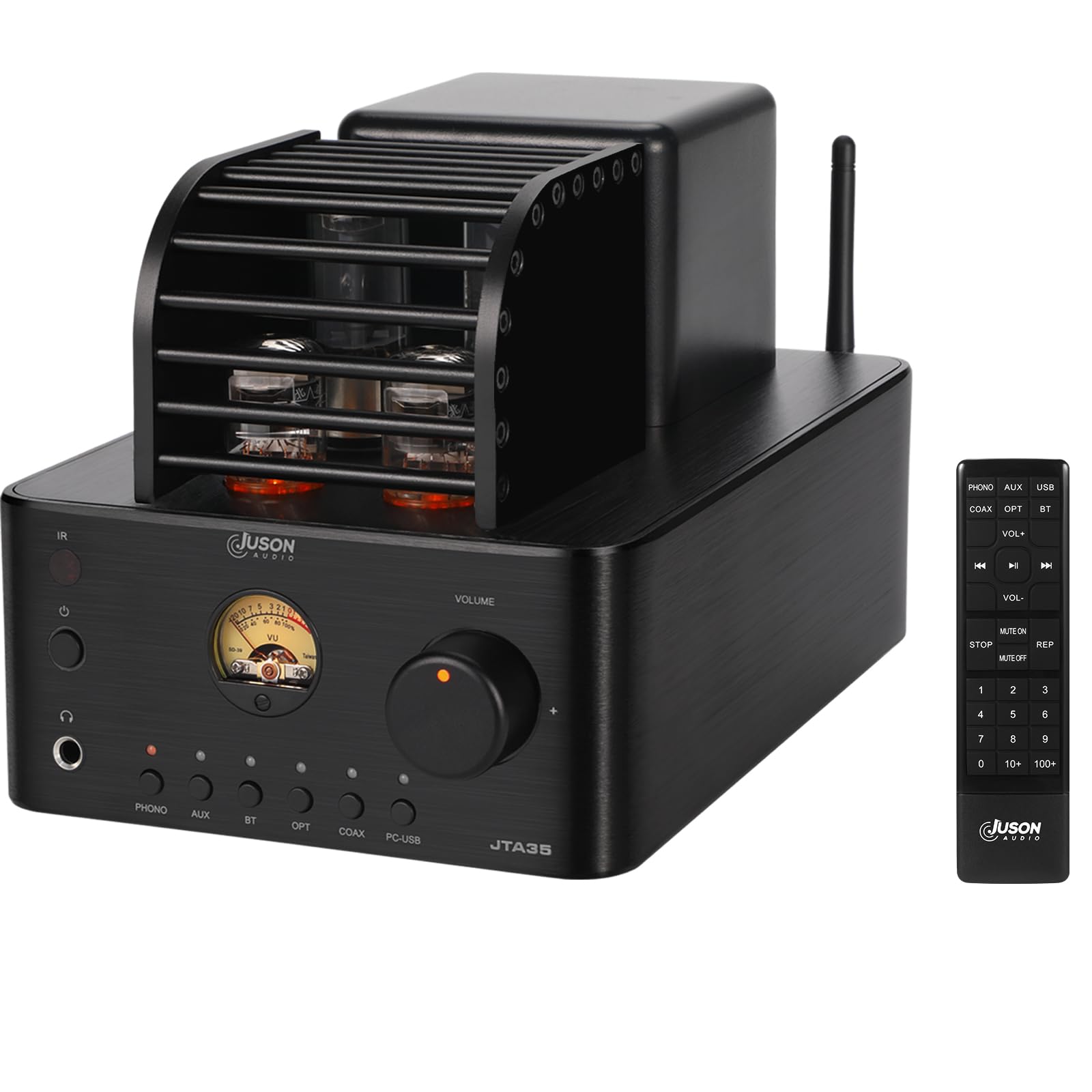 

Juson Audio JTA35 BT Stereo Tube Amplifier Remote Control Phono RCA DAC USB OPT COAX Input Subwoofer Headphone Output 5.0