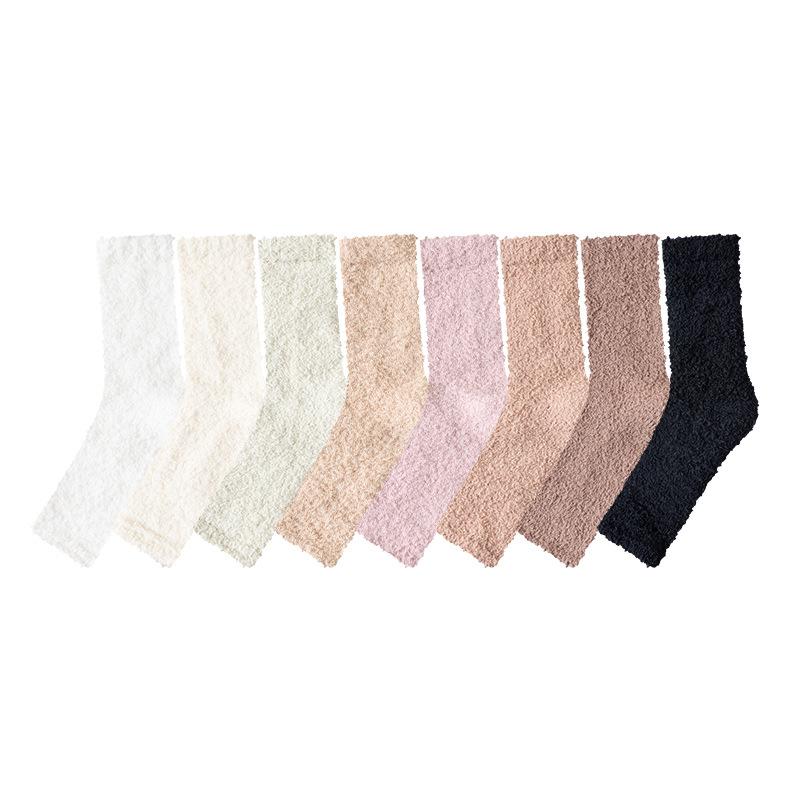Women's Coral Fleece Knee Pads: Warm, Thickened Over-the-Knee Leg Warmers for Autumn and Winter.