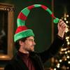 Weicher Stoff Feiertagshut Weihnachten Elfen Spitzhut, Gestreift mit Bommel oder Weihnachtsfeier Dekorative Accessoires Glöckchen, Cosplay für Erwachsene, Kostüm