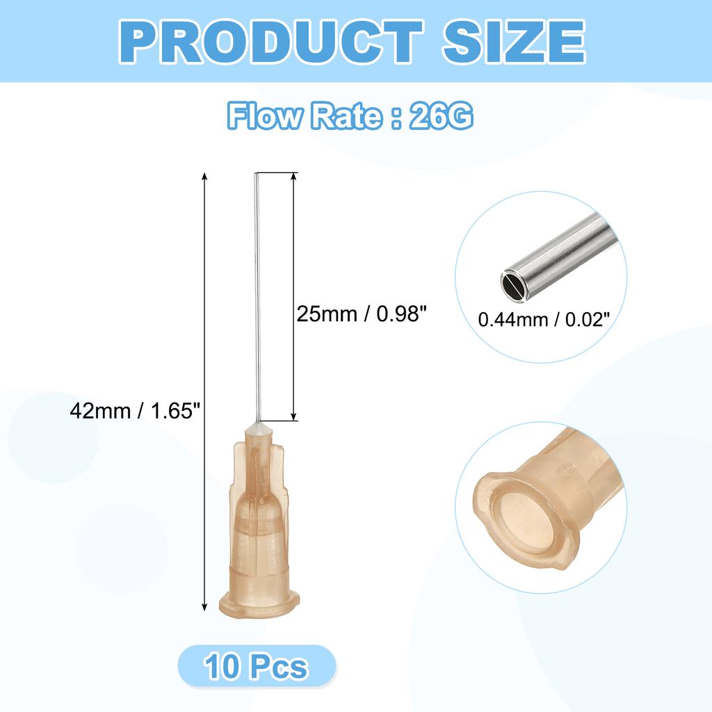 10 Pcs Blunt Tip Dispensing Needle Stainless Steel Dispensing Tips with Luer Lock Dispenser Needle for Measuring Refilling Inks