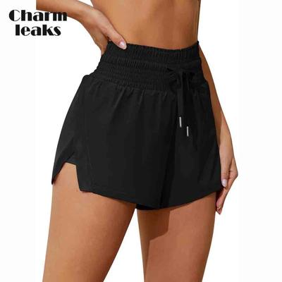 Pantalones cortos de playa de secado rápido con bolsillos para mujer, cintura alta, 3.0 in