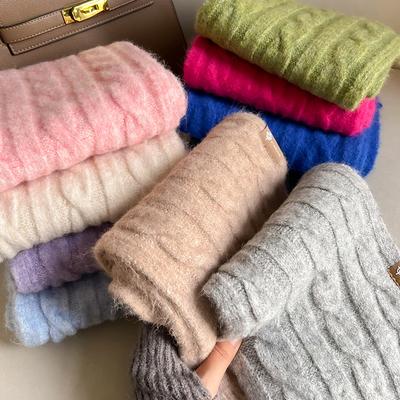 Koreanische Wintermode Vielseitiger einfarbiger Wollmischschal für Damen Warmer hochwertiger Schal Geburtstagsgeschenk