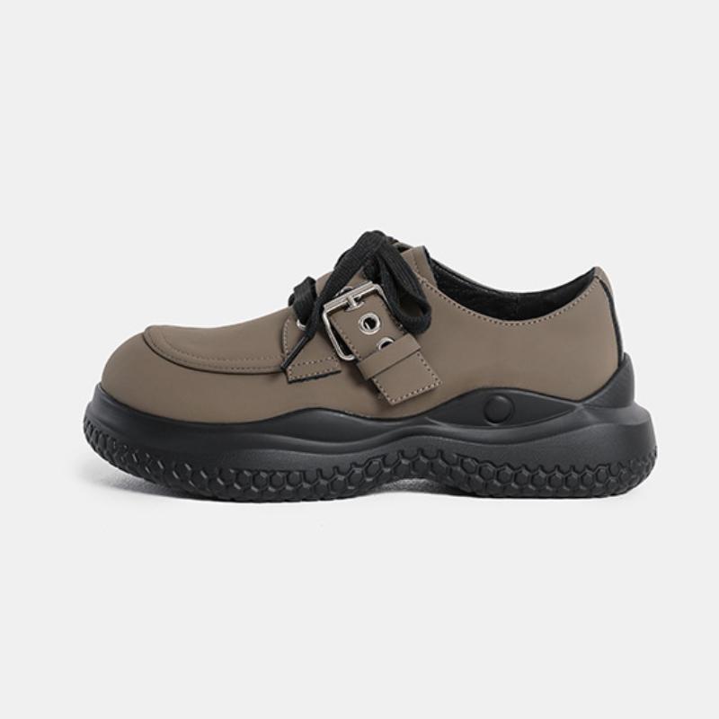 Casual Thick Bottom Small Leather Shoes Elevated Increase 2024 New Fashion Simple All-match Solid Color Women Shoes Autumntime