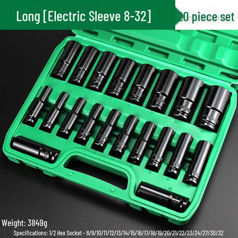Electric Wrench Socket Set with Extended Hex Heads & Fly Electric Board Tool
