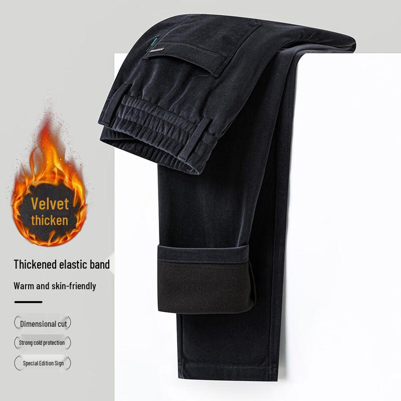 

MONTAGUT Men s Winter Corduroy Fleece-Lined Straight-Leg Casual Pants 31