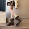 Autumn Winter Fur Snow Boots Comfortable Round Toe Height Increasing Short Boots Size 35-40 Female Cozy Warm Shoes Botas Mujer