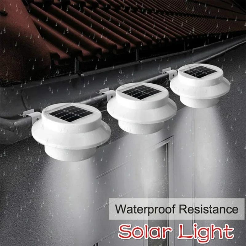 1 Pack LED Solar Light Outdoor Farm Waterproof Gutter Wall Light Path Light for Driveway Garden Fence Decorative Lighting