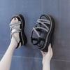 Fashion 2025 Spring/Summer New Interior Height Roman Sandals Women's Thick Bottom Fashion Sponge Cake Slope Heel Sports Sandals