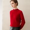 Women's Winter Pure Cashmere Sweater - Half-High Collar Loose Fit Pullover, Gentle Style, Slimming and Thick