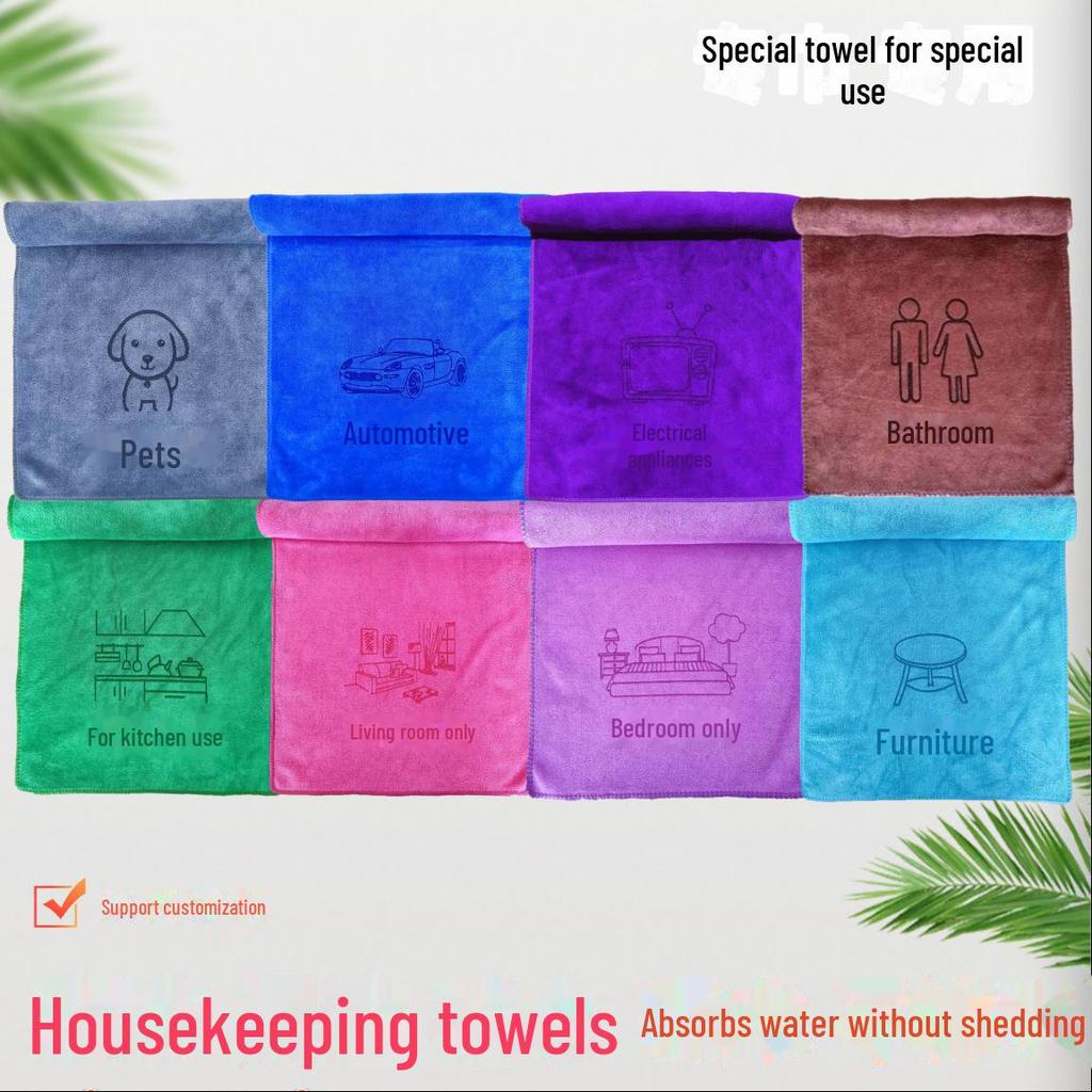 Thick Absorbent Household Cleaning Towel - Lint-Free Kitchen Rag for Sanitation and Organization