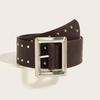 Belt Punkinspired Leather Decorative Nail Motifs Snap Closure Trendsetter Looks