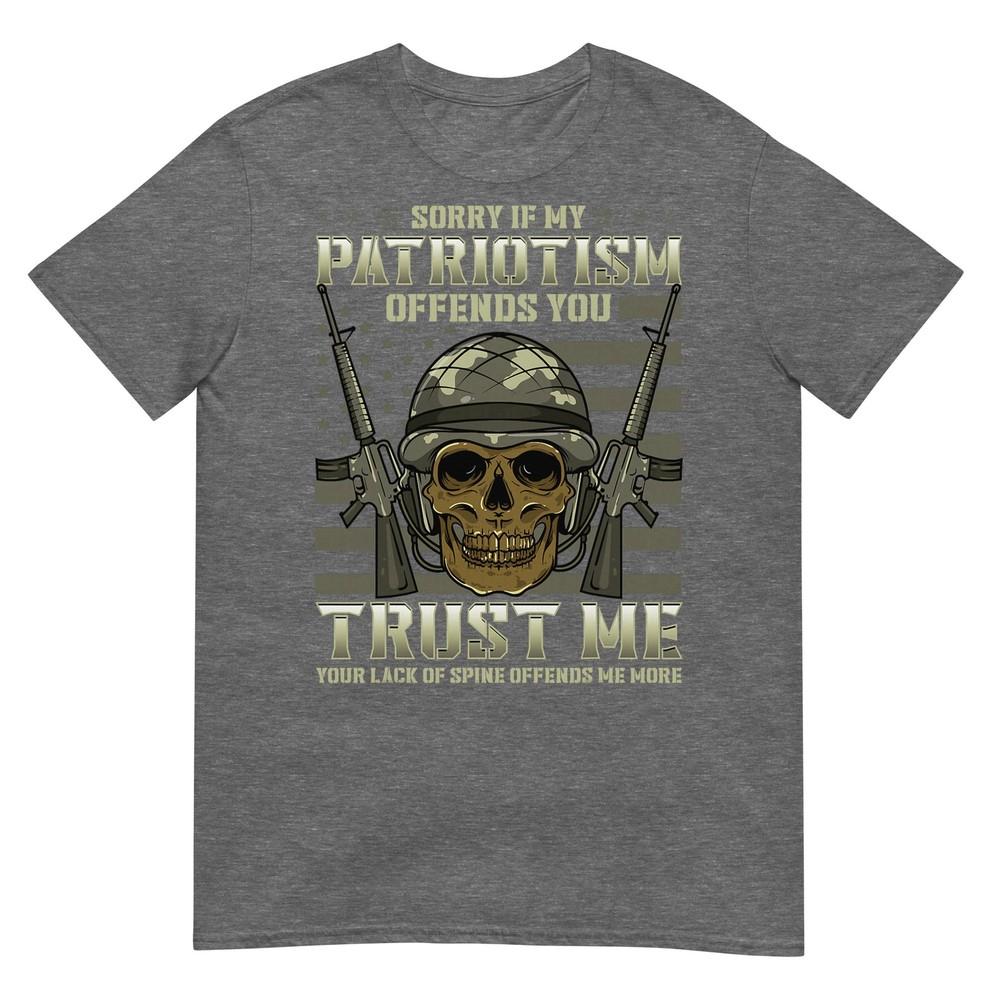 Patriotic Veteran Usa Flag American Military War Hero Skull Tshirt